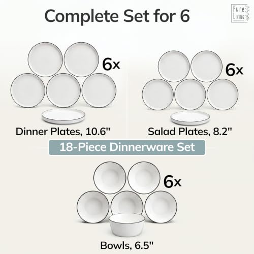 18 Piece White Dinnerware Set for 6 (Scandi White / Set for 6 (18pcs))