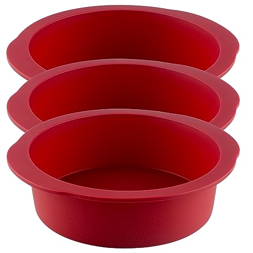 8 inch Silicone Round Cake Pans Set of 3 (8 Inch 3PCS)