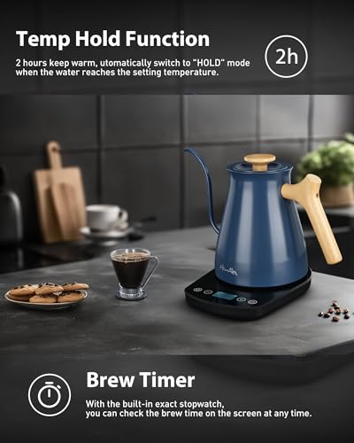 Gooseneck Electric Kettle (Blue / 0.8 Quarts)