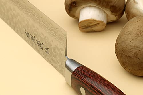 VG10 16 Layer Hammered Damascus Stainless Steel Nakiri Vegetable Knife 6.5'' (Nakiri 6.5" (165mm) / Mahogany Handle)