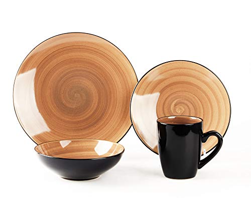 16 Piece Dinnerware Set (16pc Set / Mix Cobalt, Mocha, Rose, Spice)