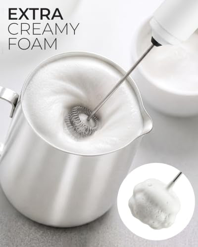 Rechargeable Milk Frother Handheld (Winter White / Rechargeable Z1 Motor Max)