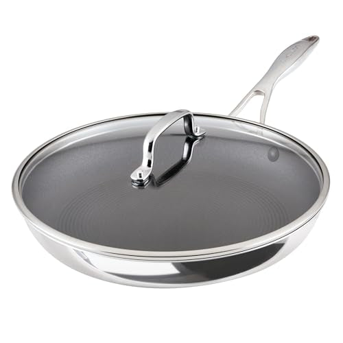C1 Series Clad Stainless Steel with ScratchDefense Technology Cookware Nonstick Induction Frying Pan (12.5-Inch)