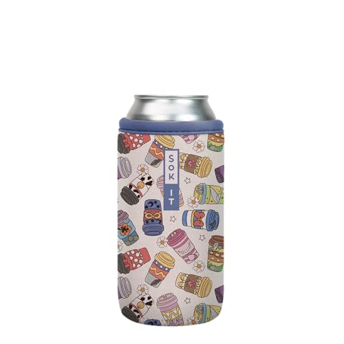 CanSok Sleeve for Beer & Soda Insulated Neoprene Cover (Happiest Cup / 16oz Can Sleeve)