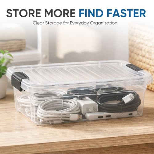 Clear Plastic Storage Bins with Lid (4.5 Quart)