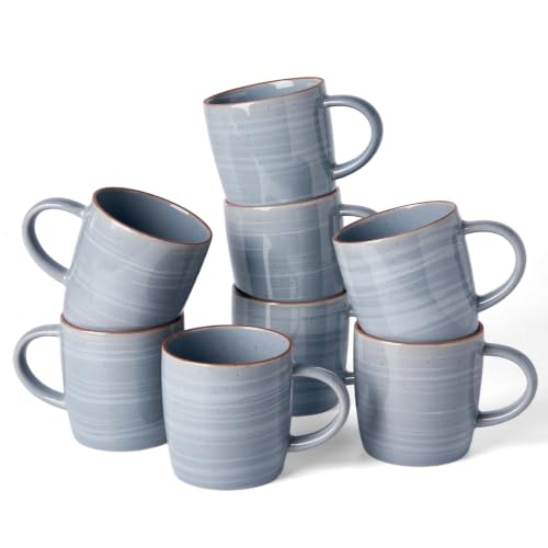 Coffee Mugs Set of 8 (Meteor-Blue Gray / 8 Count (Pack of 1))
