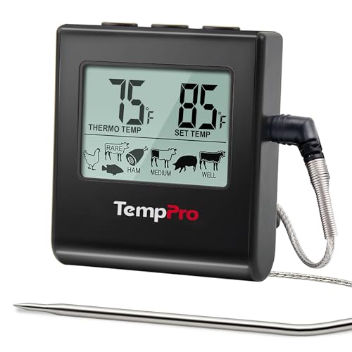 TempTrack Large LCD Digital Meat Thermometer for Cooking