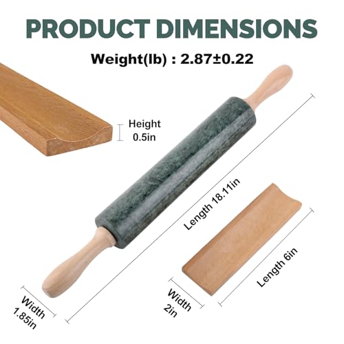 Marble Rolling Pin (Green Marble)