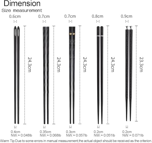 5 Pairs Food Grade PET+Glass Fiber Alloy Polymer Laser Engraving Japanese Metal Chopsticks