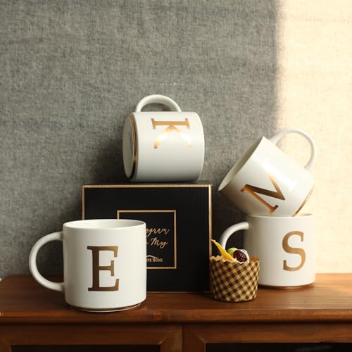 Monogram Ceramic Mugs (gold-E)