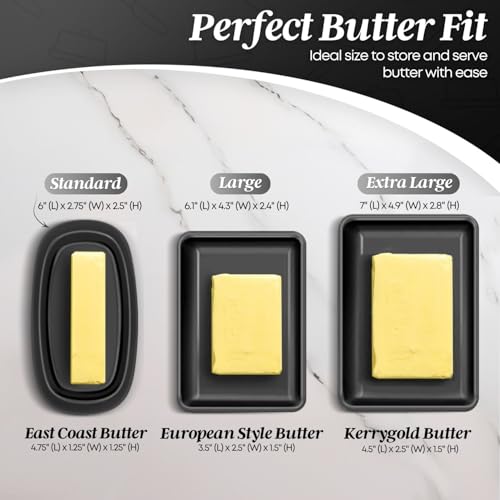 Standard Ceramic Butter Dish with Lid (Black / Standard)