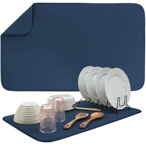 Dish Drying Mat (Navy / 18" x 30")