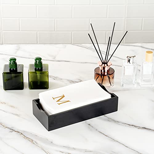 Paper Rectangle Gold Letter M Linen (Gold / 2000 Count / M)