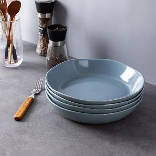 9.5'' Ceramic Large Pasta Bowls (Stone Blue(9.5inch))