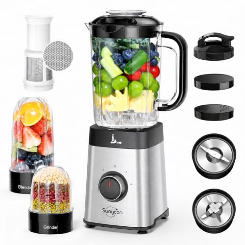 Blenders for Kitchen (1 Large Cup & 2 Cups & 2 Blades)