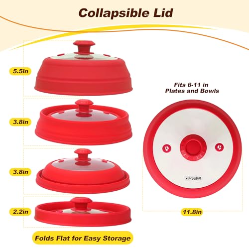 Microwave Splatter Cover (Red / 11.8inch)