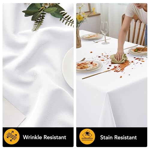 6 Pack White Tablecloths for Square Tables (White / 54x54 In, 6 Pack)