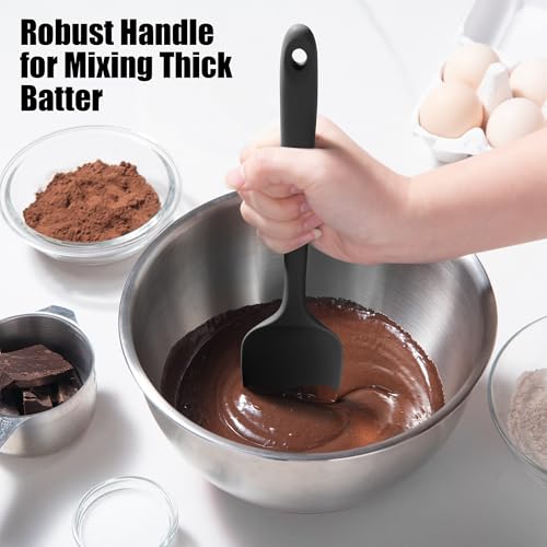 600°F Heat Resistant Silicone Large Spoon (11.4in (Spoon Spatula) / Black)