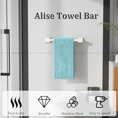 Towel Bar Towel Rack for Bathroom Wall Mount 16 Inch (Single 16 Inch / Polished Chrome)