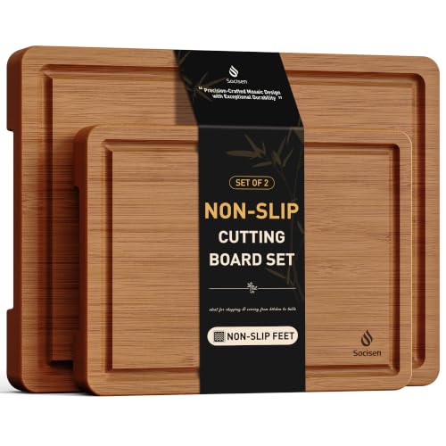 Bamboo Cutting Board Set Non Slip Feet Over Sink Gifts Best Mama Mommy Bonus Busy Mom Ever Christmas Xmas Birthday Law Step Stepmom Stepmother Who Have Everything Good Unique Useful Present (2-Piece / Brown)
