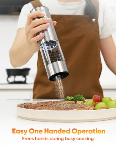 Electric Salt and Pepper Grinder Set with LED Light