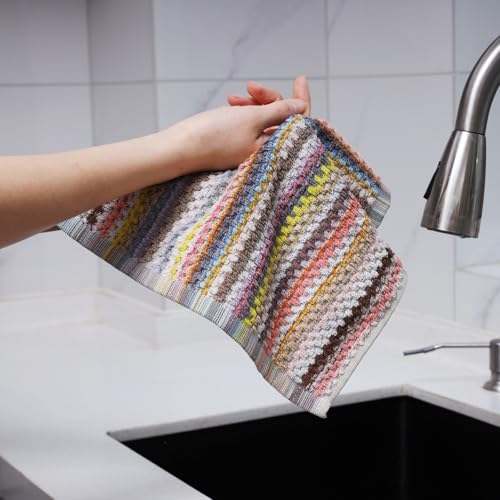 Kitchen Dish Cloths for Washing Dishes (Multi-3 / 12x12 inch)