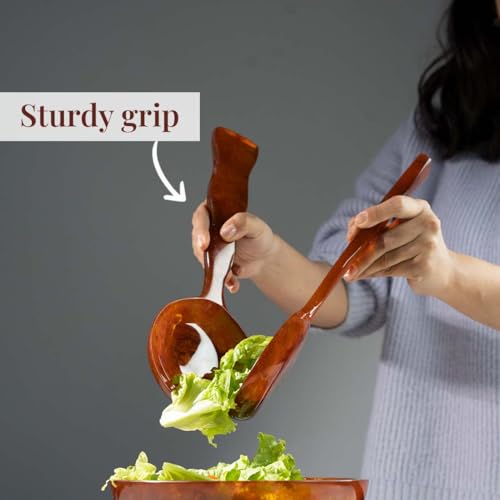 Resin Salad Servers (12 inches / Golden Brown)