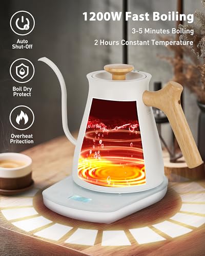 Gooseneck Electric Kettle (White / 0.8 Quarts)