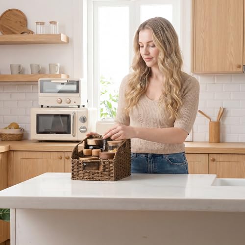 Wicker Baskets for Organizing (Dark Brown(Paper Rope) / 2x 8½"L x 10"W x 7½"H)