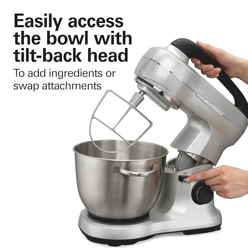 4 Qt Electric Stand Mixer With 7 Speeds (Silver / 4 Quarts)
