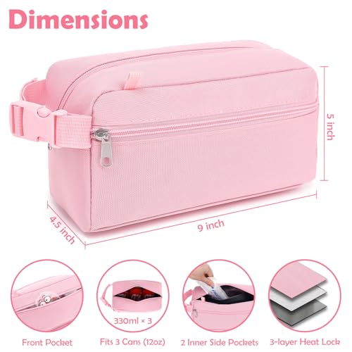 Freezable Snack Bag with Removable Ice Packs (with Ice Packs - Pink)