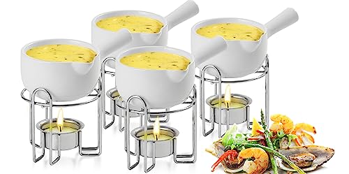 Butter Warmer with Handle for Seafood Set of 4 (A.white Butter Warmer With Handle)