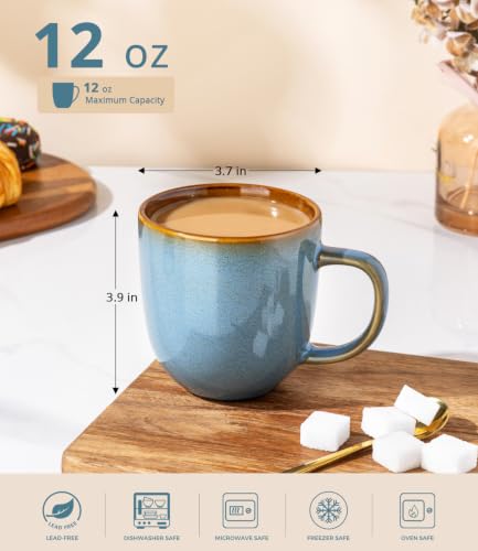 Ceramic Coffee Mugs Set of 6 (Ocean Blue / set of 6)
