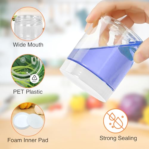 8 OZ Plastic Jars (8OZ 48Pcs White)