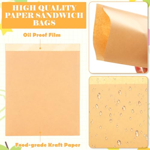 600 Pack Wax Paper Sandwich Bags 10x8 inch (Kraft-600PCS / 10x8 inch)