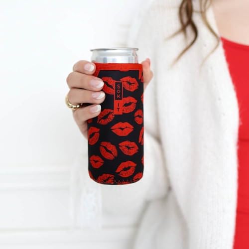 CanSok Sleeve for Beer & Soda Insulated Neoprene Cover (XOXO / 12oz Slim Can Sleeve)