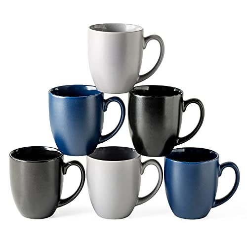 16 oz Coffee Mugs Set of 6 (Multicolor)