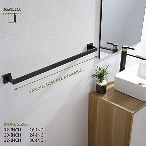 32 Inch Single Towel Bar (Matte Black / 32-Inch (2 Pack))