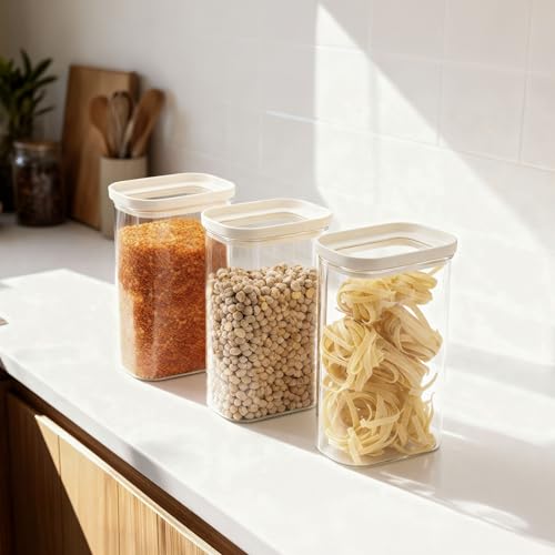 Glass Food Storage Jar with Glass Lid in Ractangle Shape (White-R3P-40oz)