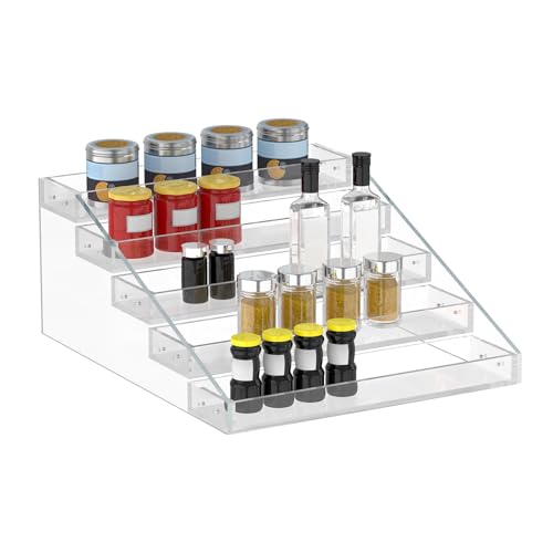 Wide Clear Acrylic Spice Rack for Countertops