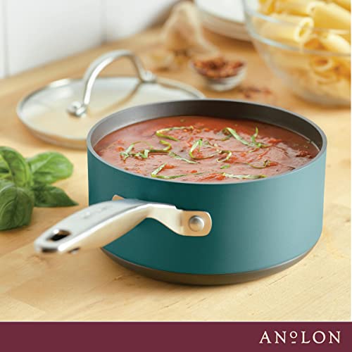 Achieve Hard Anodized Nonstick Sauce Pan with Lid (Sauce Pan (2 Quart) / Teal)