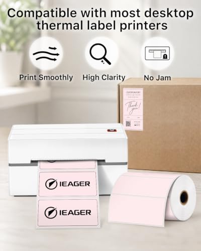 4x2 Inch Thermal Labels (4"x2" / Pink)