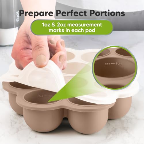 Silicone Food Freezer Trays with Lid (Chai Latte)
