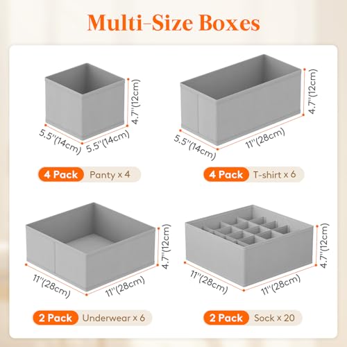 Underwear Drawer Organizer for Closet 16 Pack (16 Count)