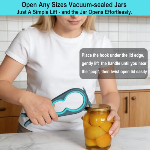 Jar Opener with Gripper Pads for Weak Hands (Blue and Grey)