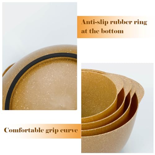 4.5 Quart Large Plastic Mixing Bowls Set (Deep yellow)
