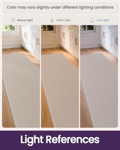 Kitchen Floor Mats Cushioned Anti Fatigue (Beige / 59"l X 17"w X 0.4"th)