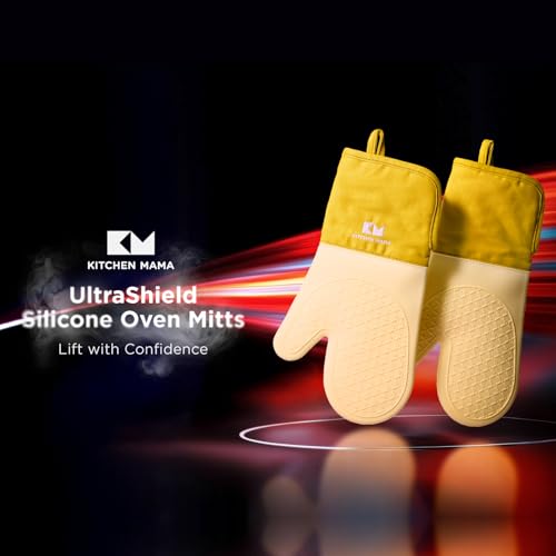 UltraShield Silicone Oven Mitts (Yellow / Standard)