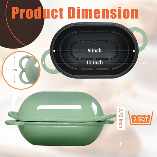 2.5 QT Enameled Cast Iron Sourdough Bread Oven (Fig Green / 2.5 QT)