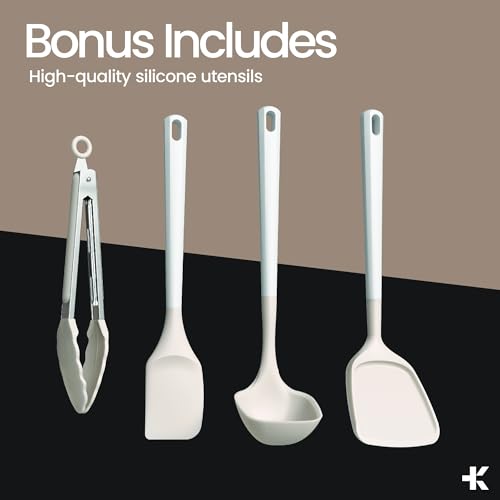 Bakken 12 Piece Ceramic Cookware Set (Cream / Pack of 12)